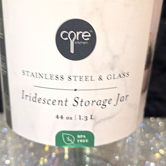 Core Kitchen Stainless Steel & Glass Iridescent Storage Jar- 44oz - Picture 8 of 8